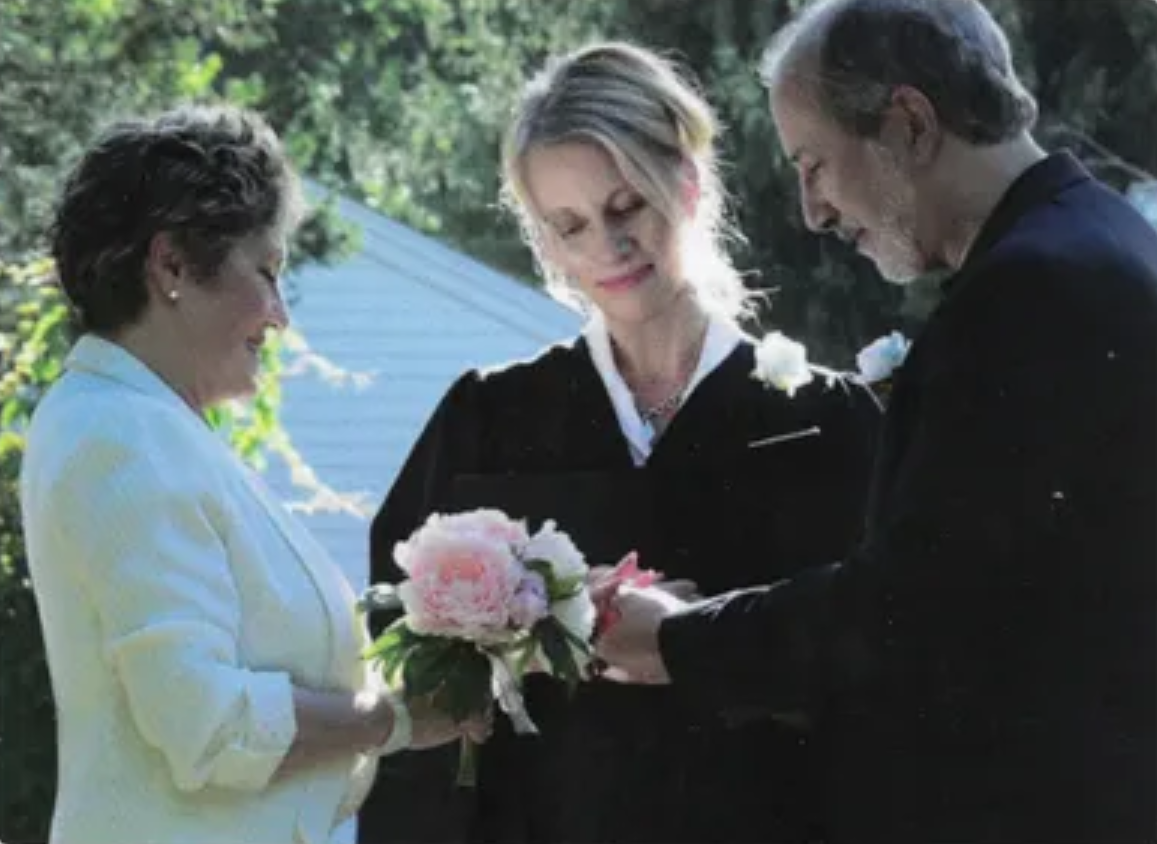 Lisa delivering wedding vows